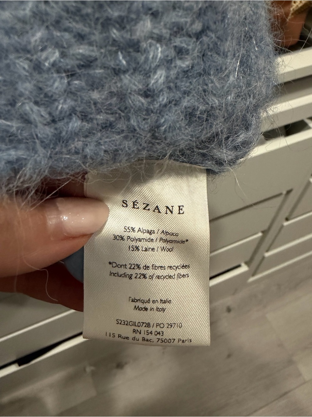 Sezane Vintage Blue Emile Cardigan - Picture 3 of 3